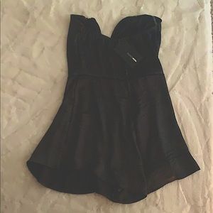 Fashion Nova Black Strapless Romper Brand New.